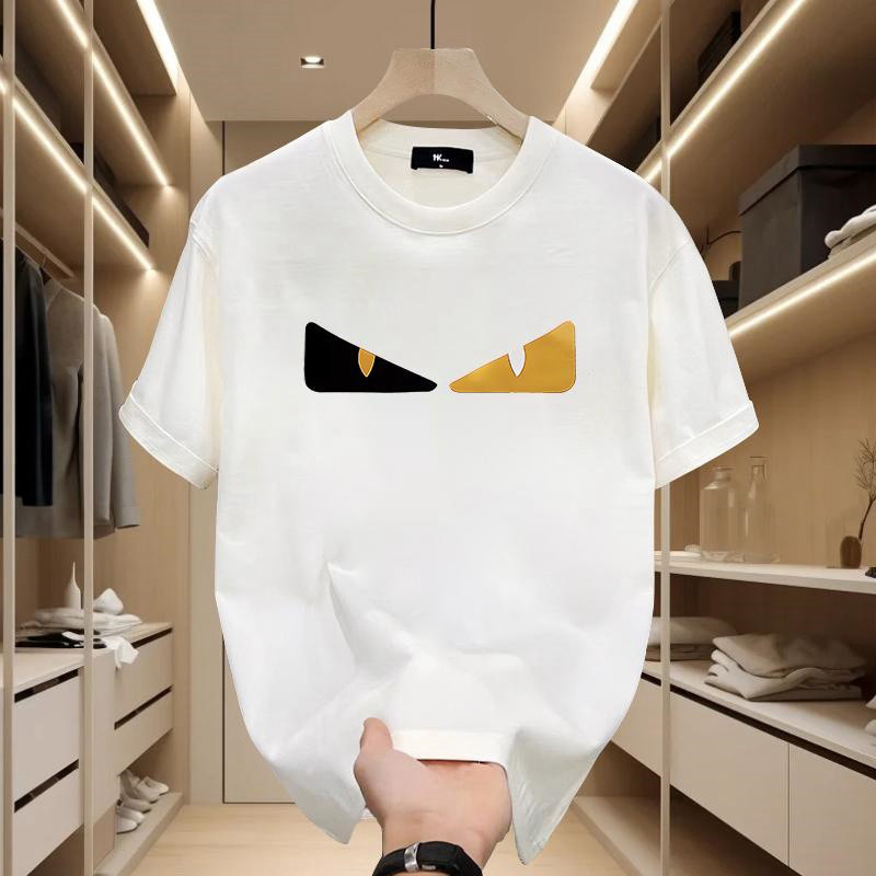 【COD】V-CHANGE 100% katun Outlets FENDI Logo 100% Cotton Kaos Heavyweight  Fit T Shirt Pria Wanita Graphic Tee Official Merchandise Menyerap  Keringat