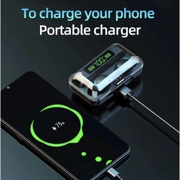 HEADSET BLUETOOTH M10 F9 Powerbank 3500mAh Earphone Headset Wireless Bluetooth Full Bass Stereo