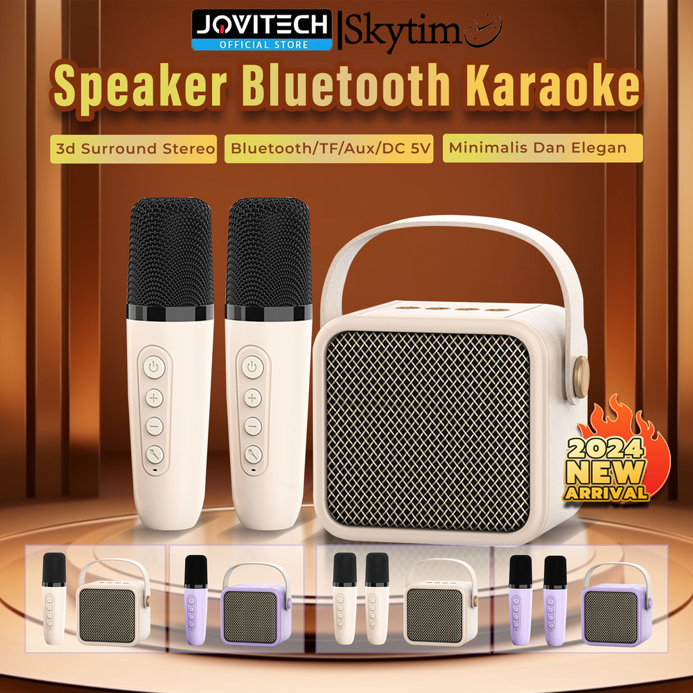 Jual (2024 Baru) Speaker Bluetooth Karaoke 2 Mic 1 Set Speaker KTV Lucu ...