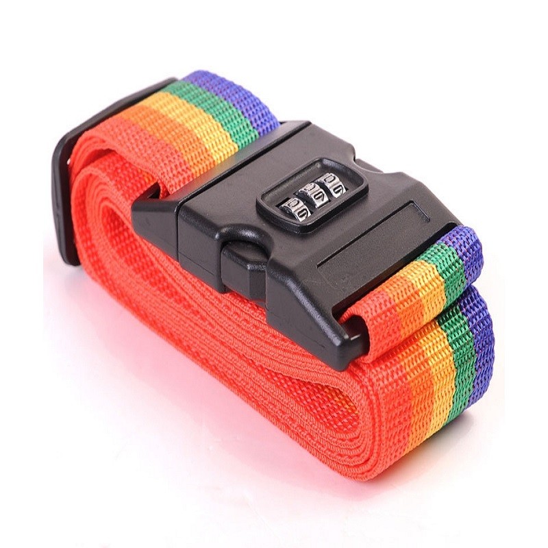 Jual Travel Luggage Strap Adjustable Password Lock Packing Belt Baggage ...