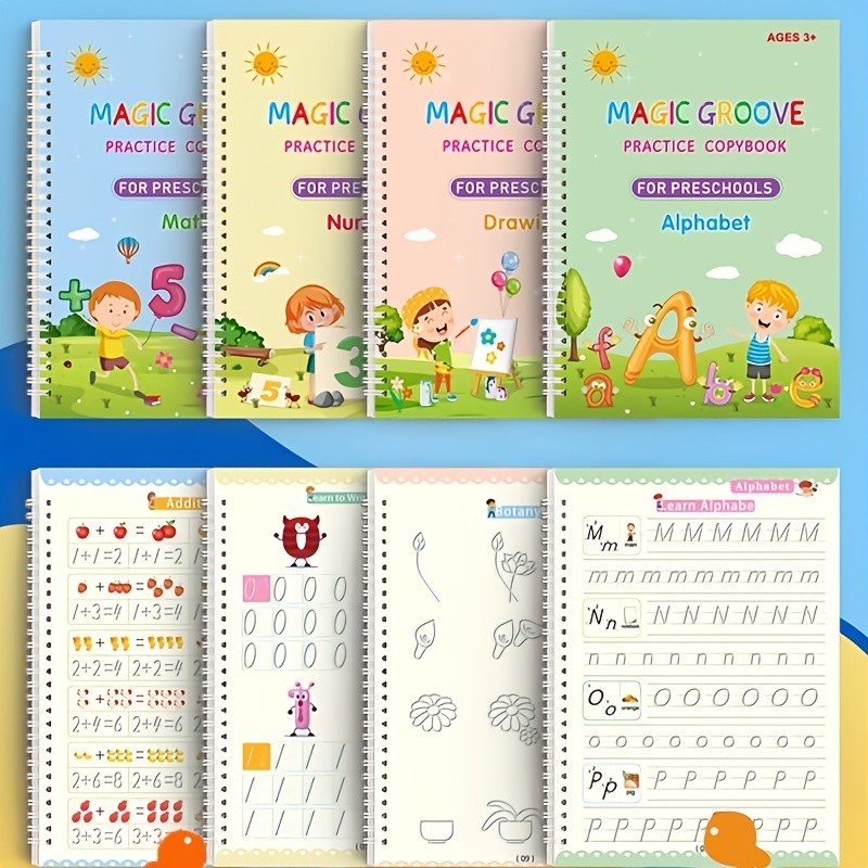 Jual 4Pcs Handwriting Workbooks Practice Copybook Magic Reusable ...