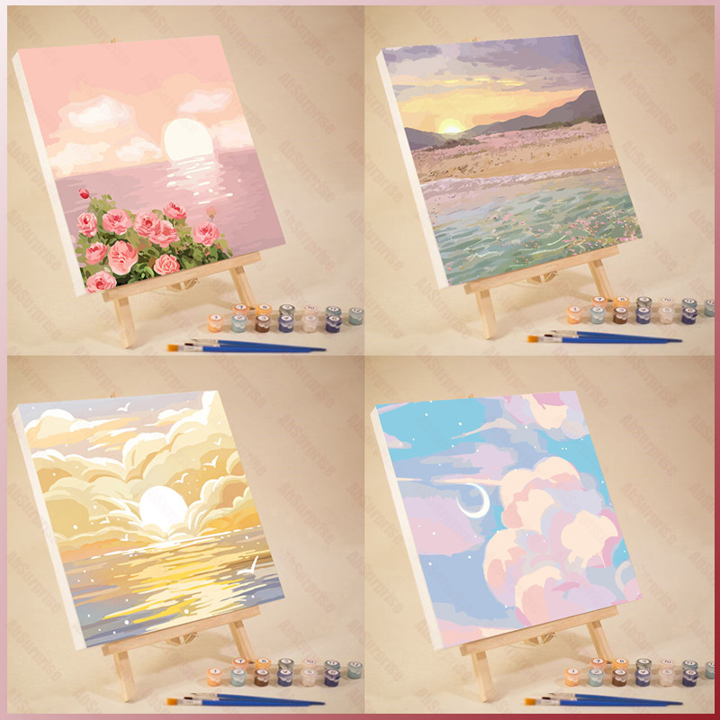 Jual Paint By Number 20x20 Nature Series DIY Painting Kit Canvas Paint ...