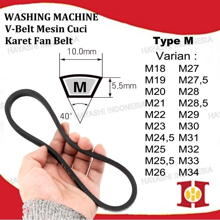 Jual Karet Vanbelt Fanbelt Panbelt Van Fan Pan V Belt Mesin Cuci T1pe M