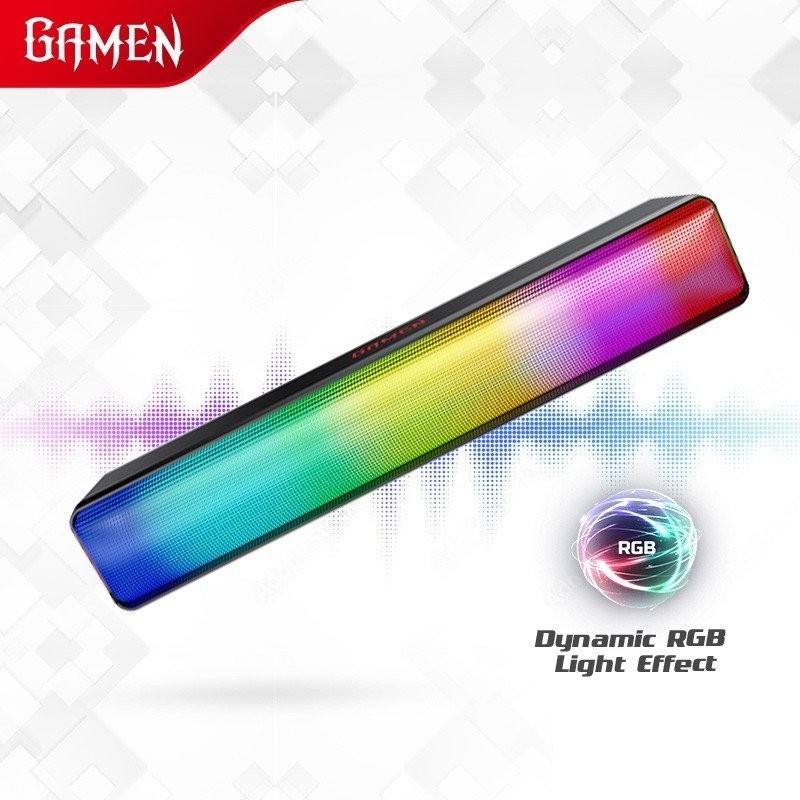Jual GAMEN Soundbar Gaming RGB Surround Sound 3D GS8 Dual Input USB/AUX ...