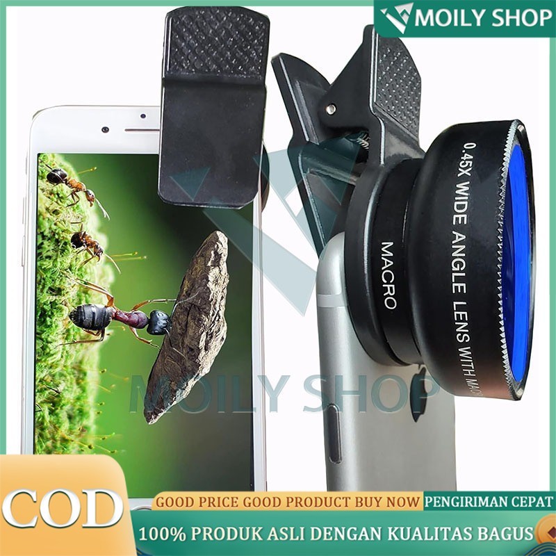 Jual Lensa Kamera HP Smartphone 2 in 1 Macro 12.5X Wide 0.45X/2 In 1 ...
