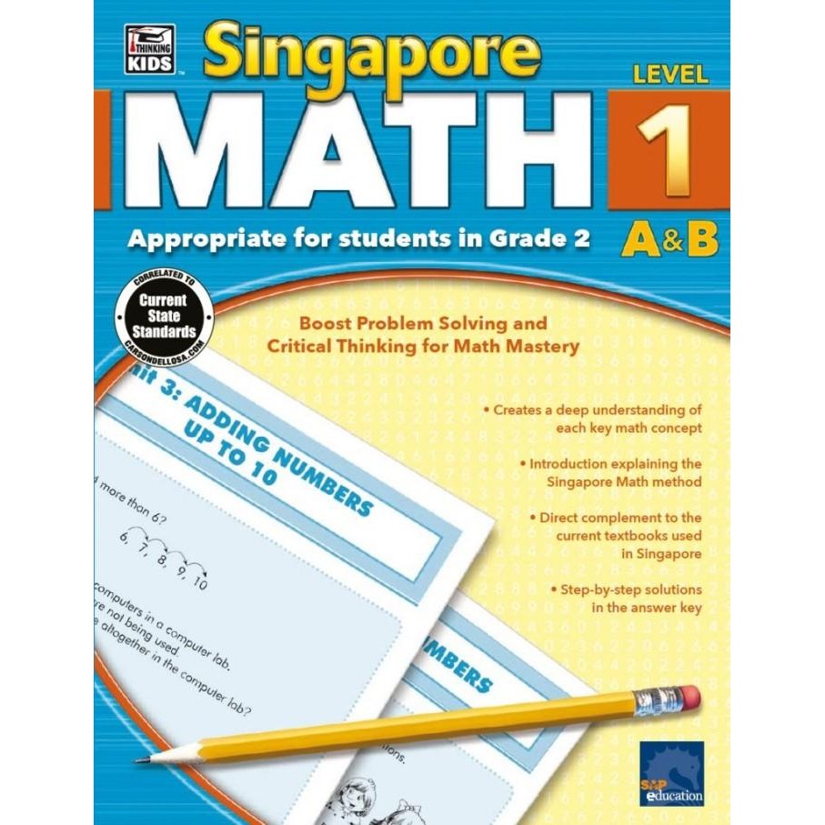 Jual BUKU Singapore Math Level 1 - 4 A & B / Black & White / Cod ...