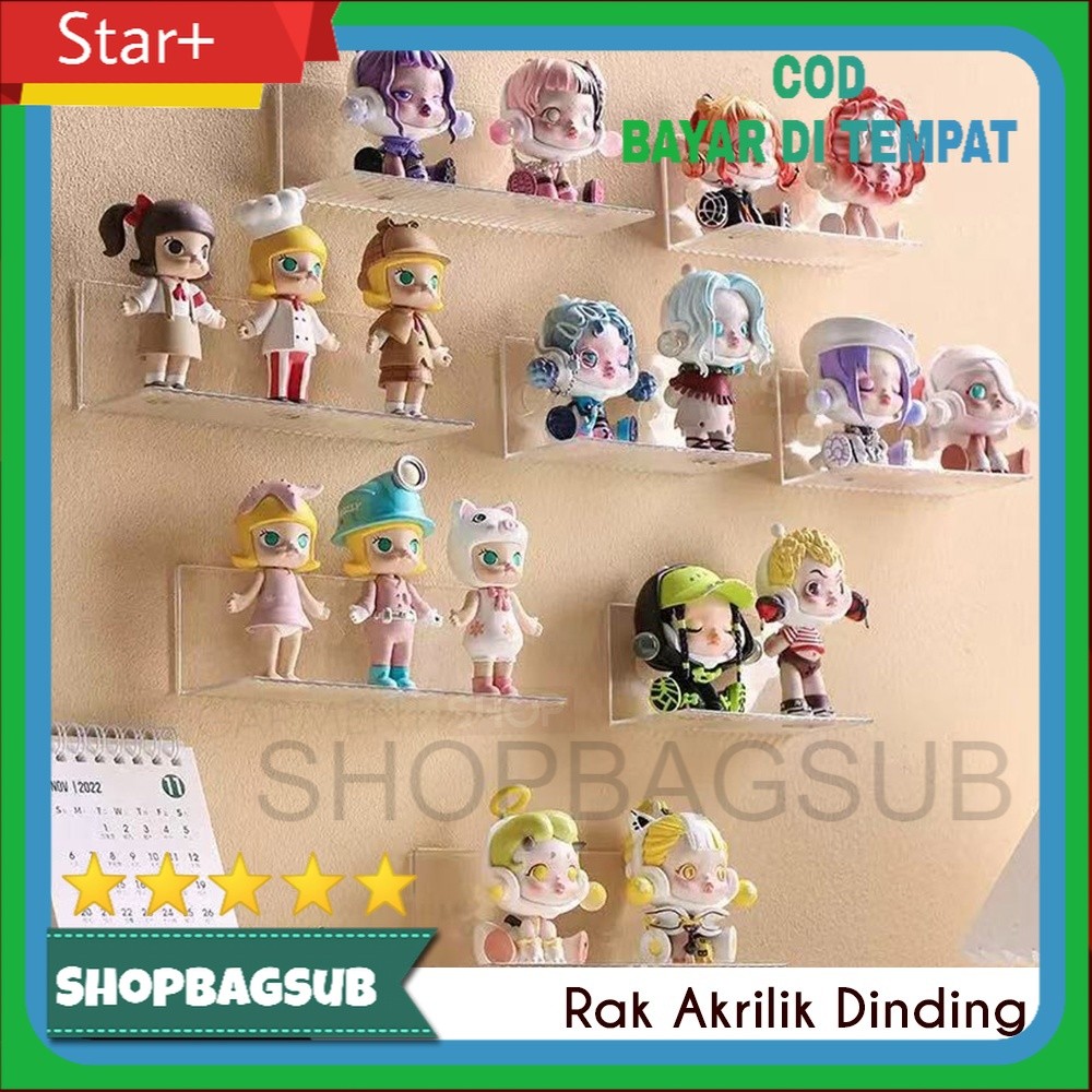 Jual Rak Ambalan Display Akrilik Tempel Dinding Transparan Rack Susun ...