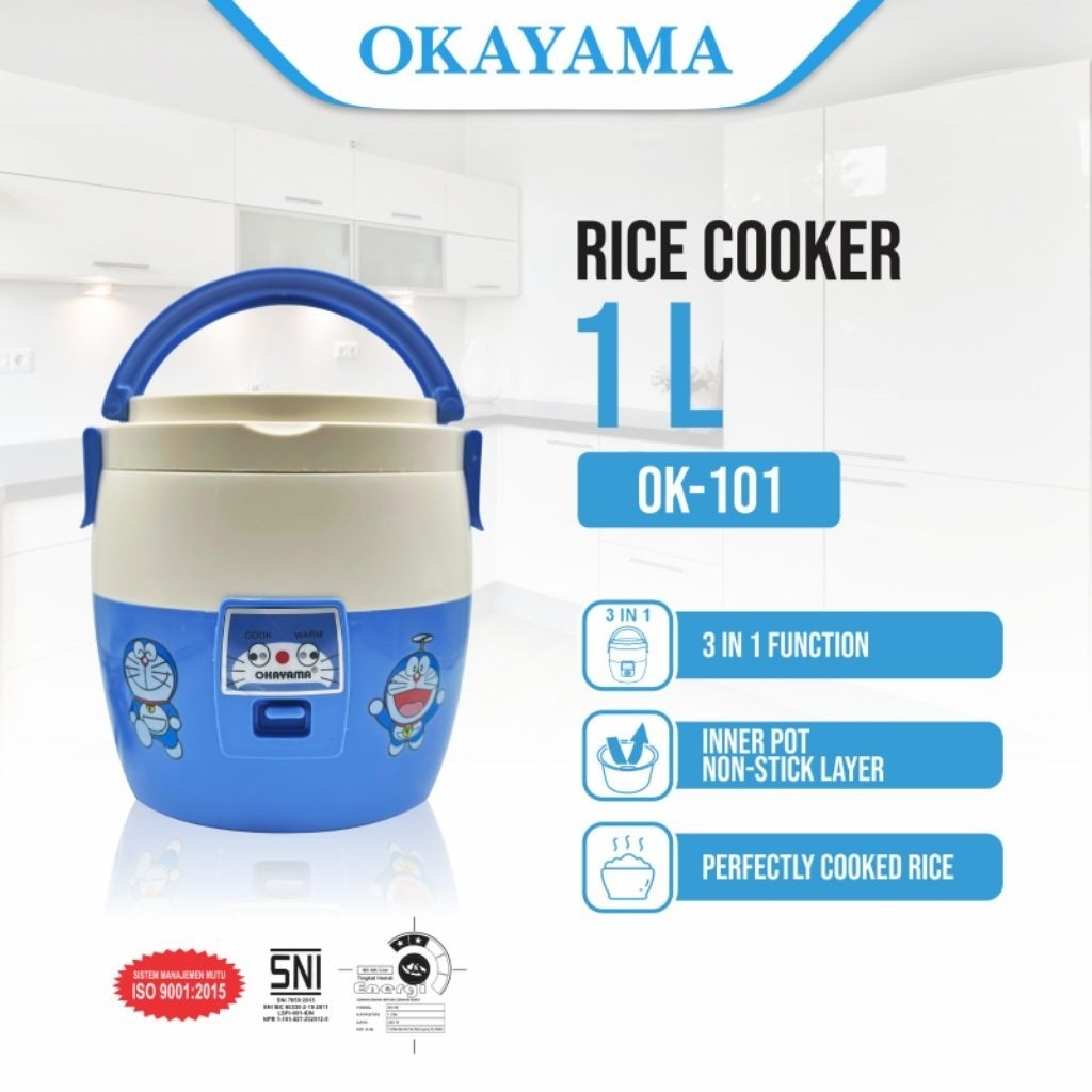 Jual RICE COOKER OKAYAMA 1liter OK-101 MULTI FUNGSI/MAGIC COM OKAYAMA ...