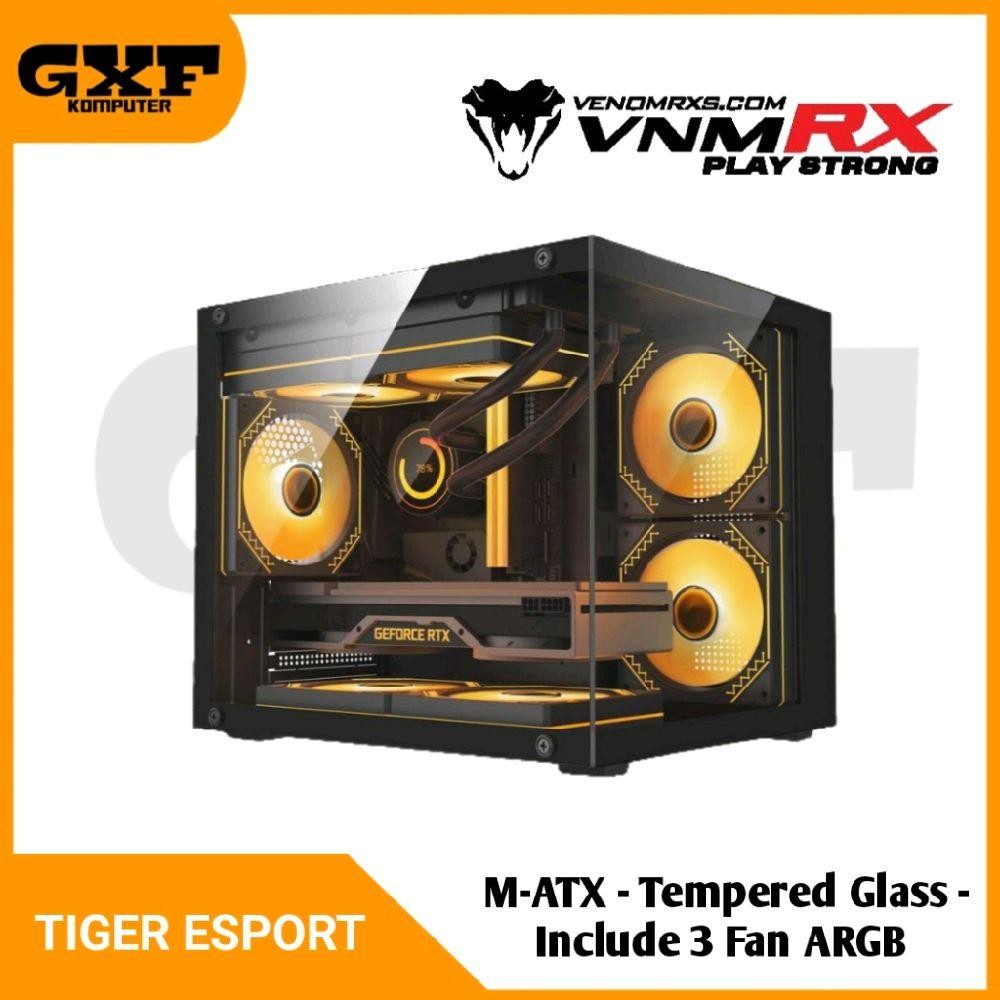 Jual Casing Venomrx Tiger Esport Black M-ATX Include 3 Fan ARGB ...