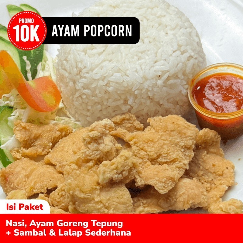 Jual ( Kirim Dalam 1 Jam )Promo 10K Nasi Ayam Popcorn / Crispy / Nasi ...