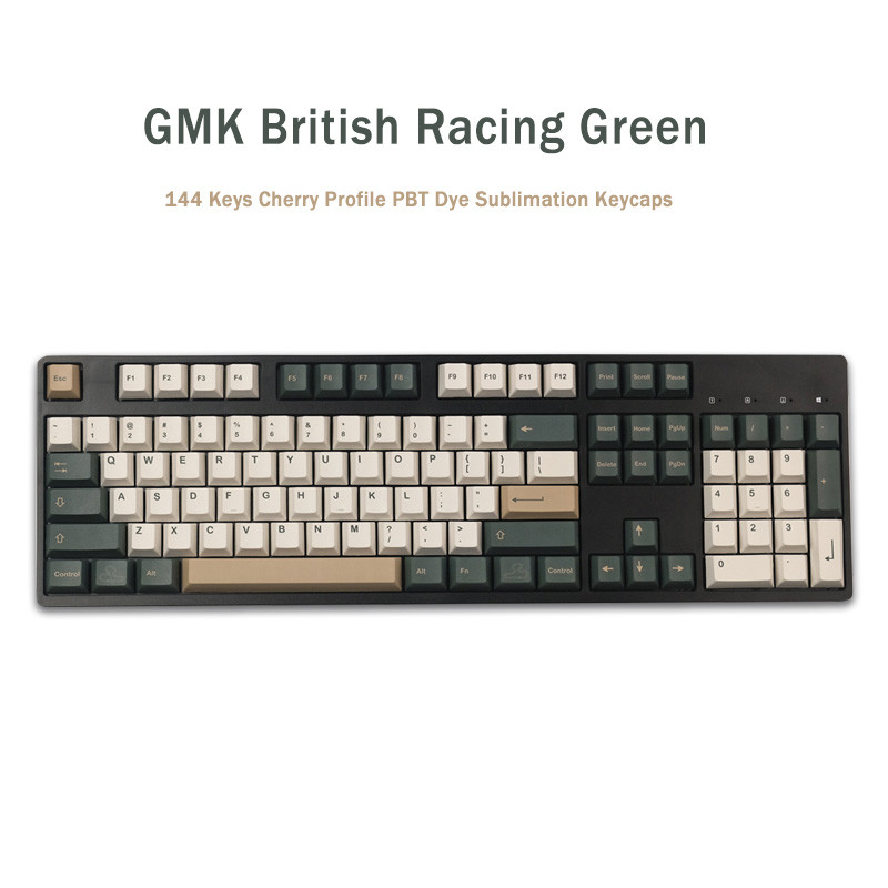 Jual 144 Keys GMK British Racing Green Keycaps erry Profile PBT Dye ...