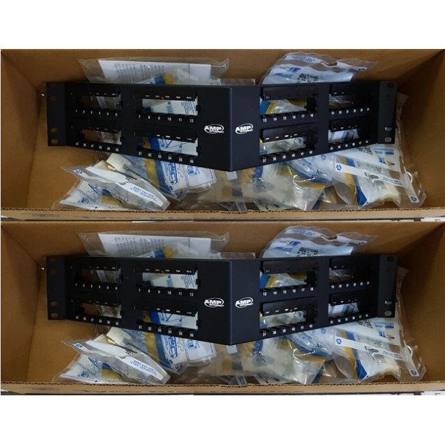 Jual AMP Patch Panel 48 Port Cat6 / Cat.6 Angled 2U Model V ORIGINAL ...
