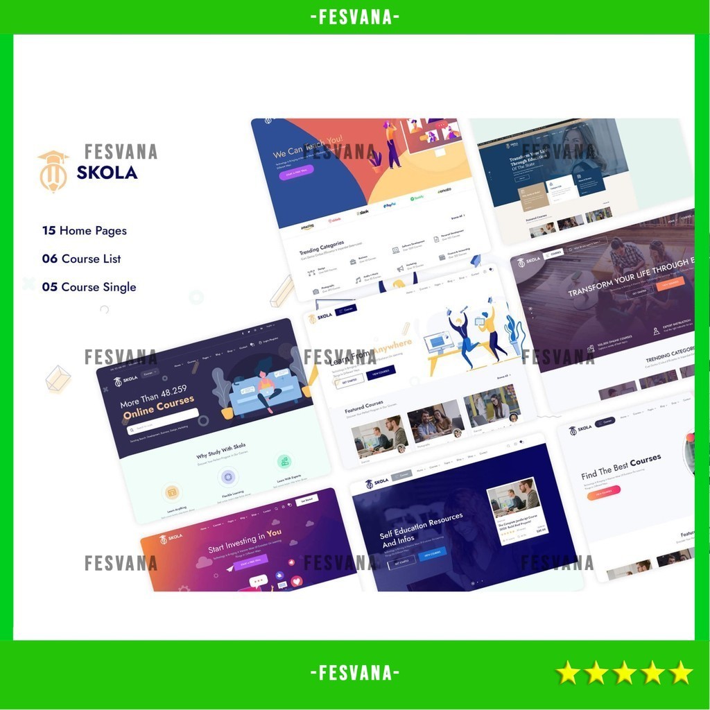 Jual WORDPRESS THEME SKOLA - LMS ONLINE COURSES D5411 TEMA TEMPLATE WEB ...