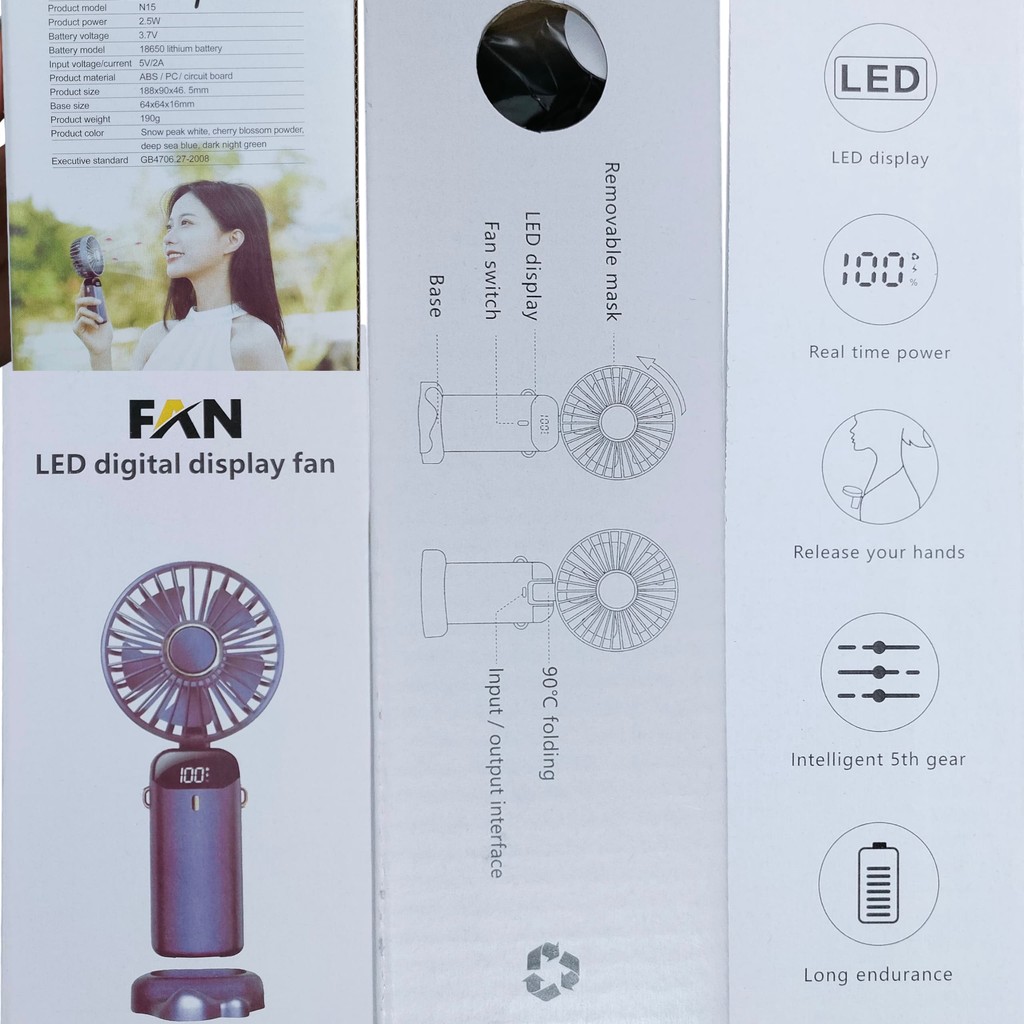Jual Kipas Mini Portable Fan Led Digital Kipas Lipat Mini Kipas Angin ...