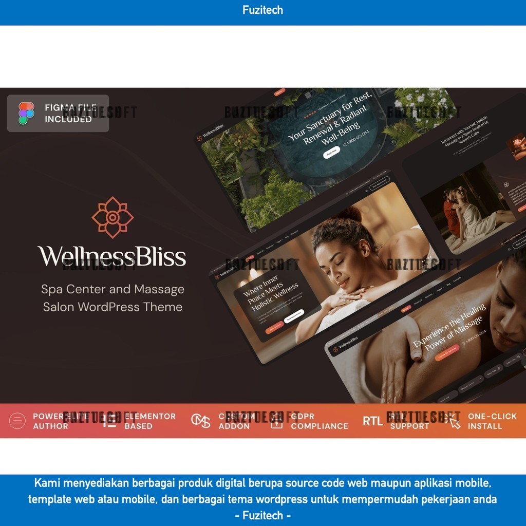 Jual WORDPRESS THEME WELLNESS BLISS - MASSAGE & SPA D5033 TEMPLATE WEB ...