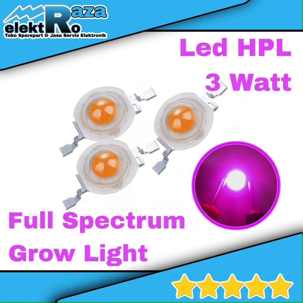 Jual Lampu HPL LED 3W 3 Watt 380-840nm Full Spectrum Grow Light ...