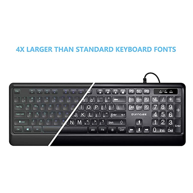 Jual LED Backlit Keyboard 104 Keys Standard Full Size USB Wired Backlit ...