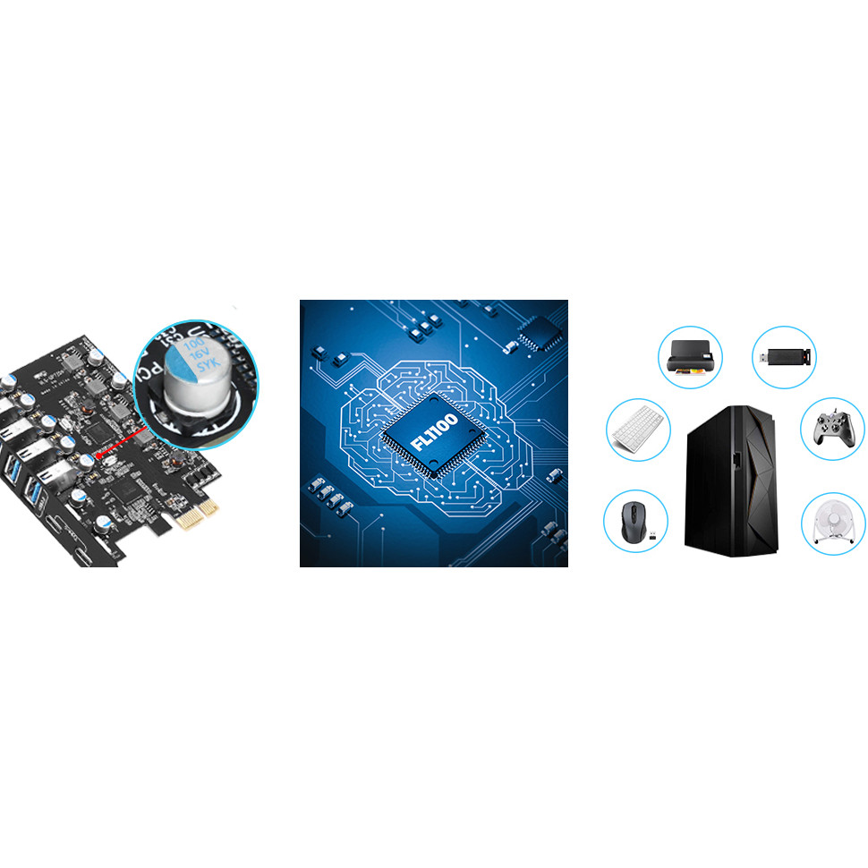 Jual PCIe USB 3.0 Card Expansion USB-A 5X USB-C 2X PCI Express USB Add ...