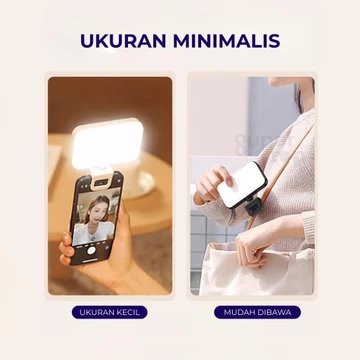 Phone Selfie Light Mini LED Cube Clip Portable Lampu Jepit Hp Lampu Ngonten Video Vlog Makeup