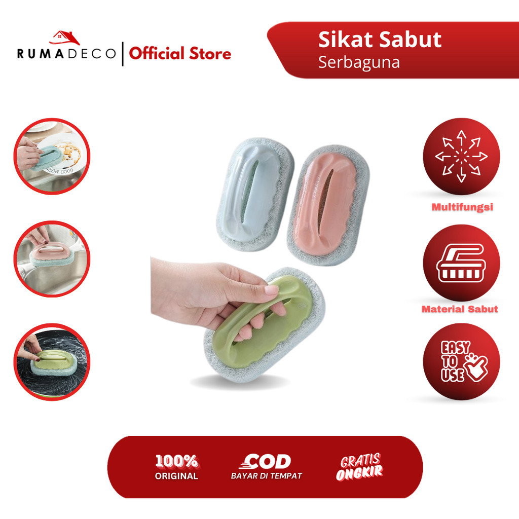Jual Rumadeco Sikat Sabut Pembersih Kerak Piring Wajan Panci Wastafel ...