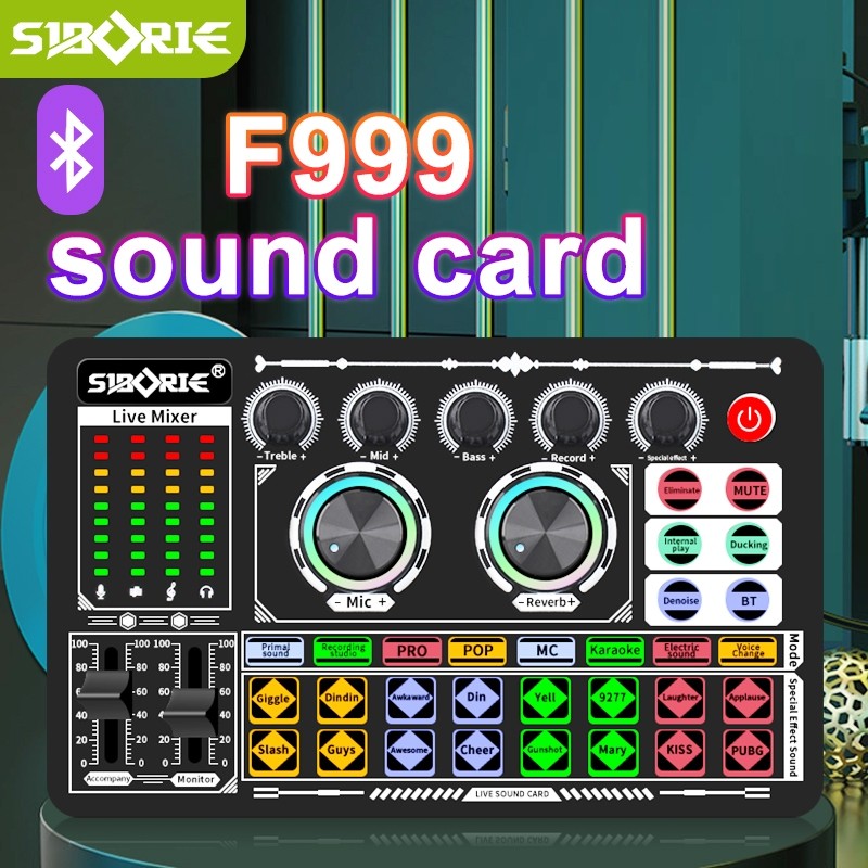 Jual Siborie Soundcard F999 Audio USB External Sound Card mic Mixer