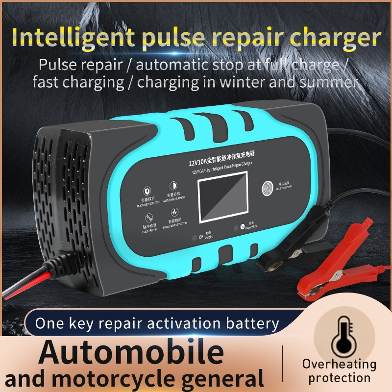Jual 12V 10A Full Automatic Car Battery Charger Digital Display Battery Charger Power Puls