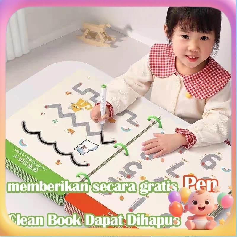 Jual 【COD】136 Page Magical Tracing Workbook ReusableDot To Dot Wipe And ...