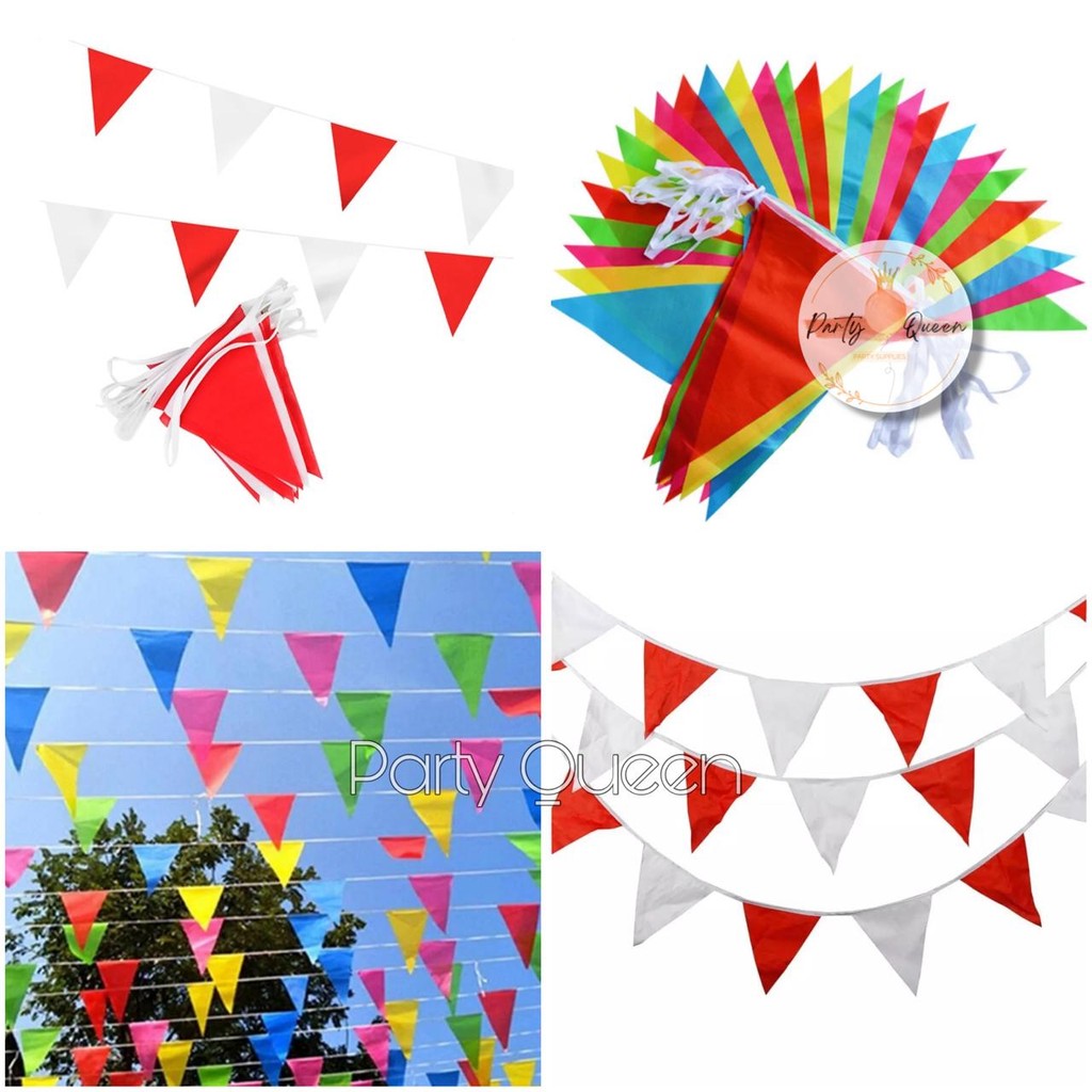 [ PACK 50 MTR ] Bendera Segitiga Merah Putih / Umbul Umbul Karnaval HUT RI Agustus Kain