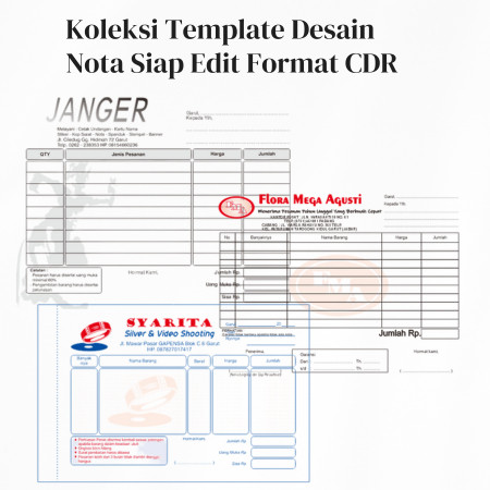Jual 260+ Koleksi Template Desain Nota Siap Edit Format CDR, mudah ...