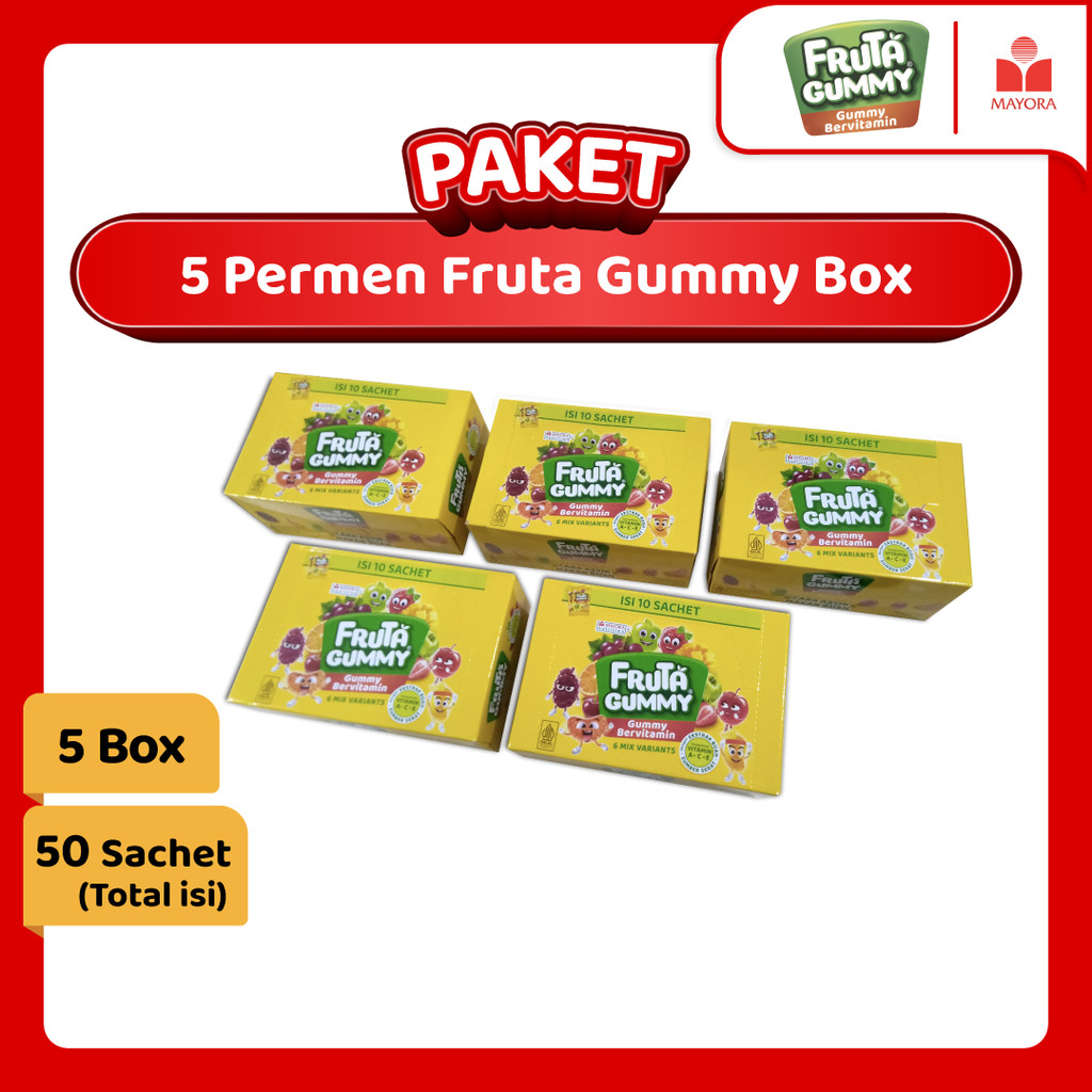 Jual Paket 5 Box Permen Fruta Gummy 250 Gram | Shopee Indonesia