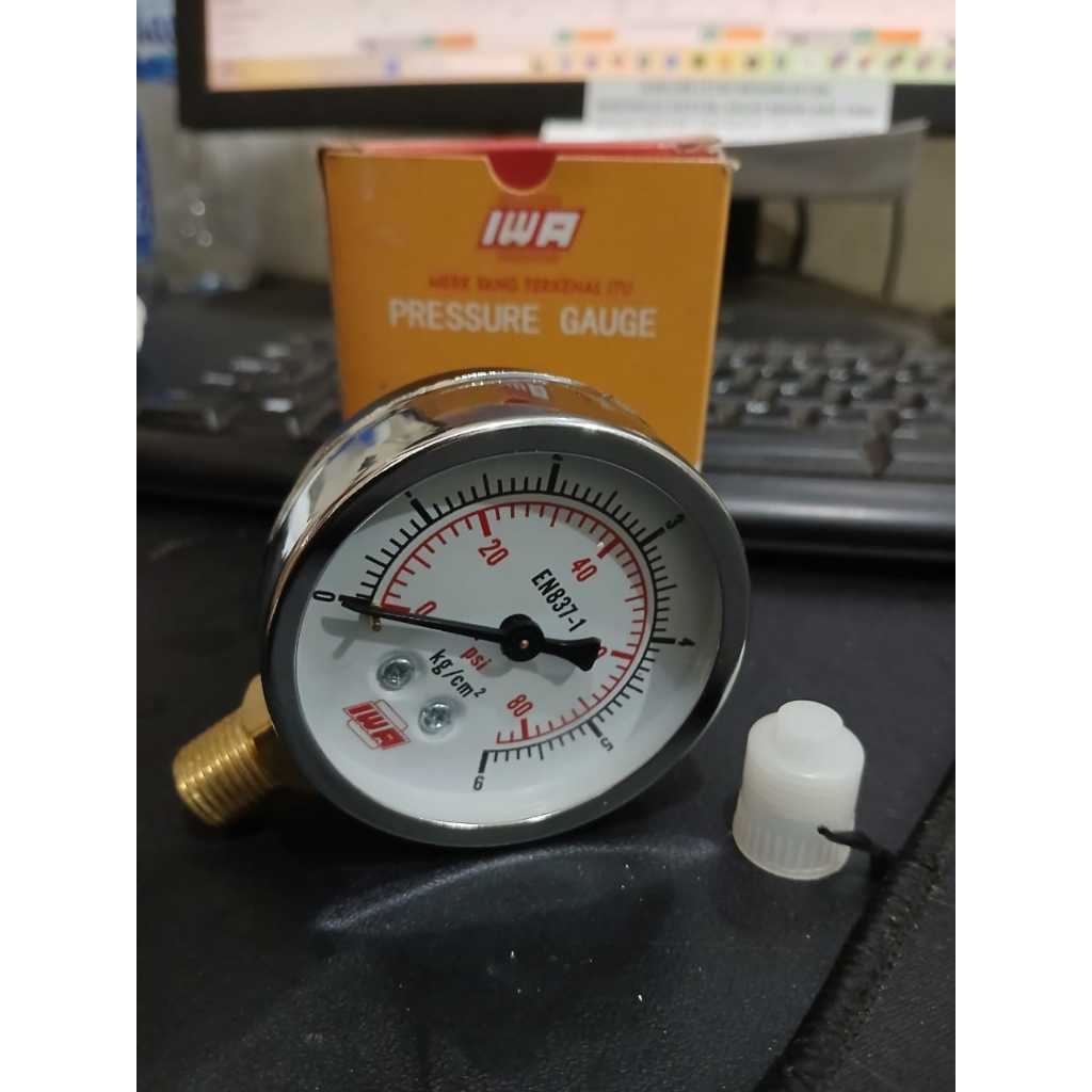 Jual MONOMETER / PRESSURE GAUGE 6BAR/6KG 80PSI DRAT 1/4 JAPAN ...