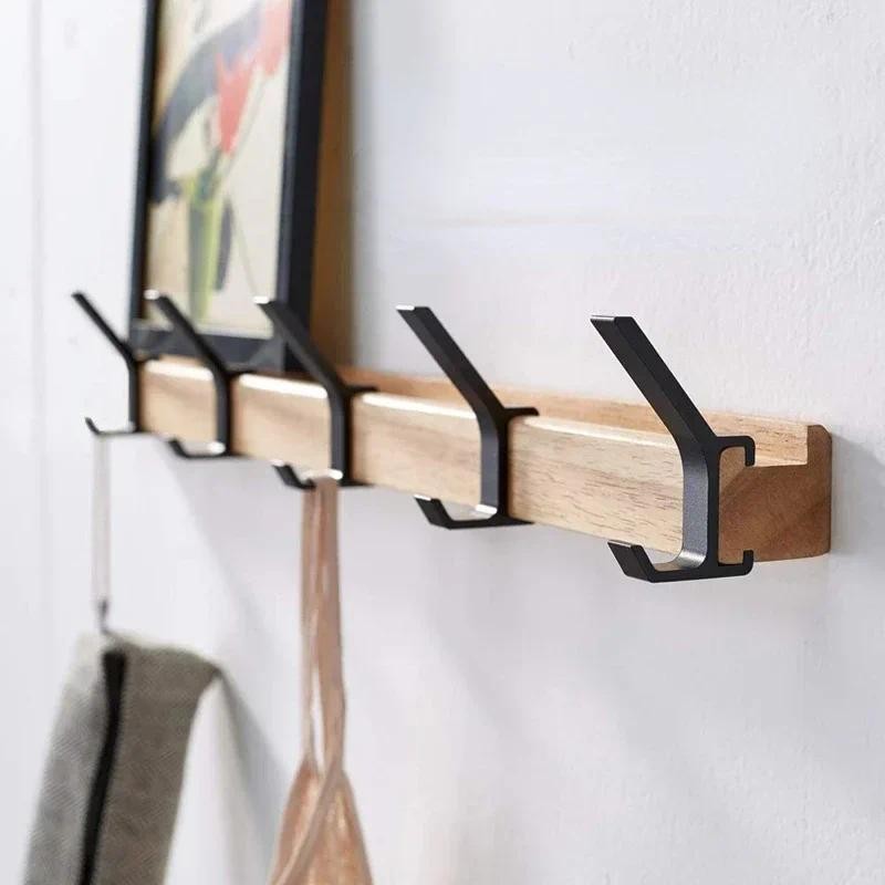Jual Nordic Wall Mounted Coat Rack with Movable 5 Hooks Aluminum ...