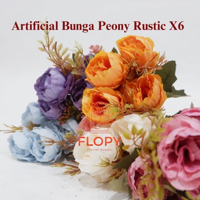 Jual [ 5Cabang ] Bunga Peony Rustic X5 Artificial / Bunga Dekorasi ...