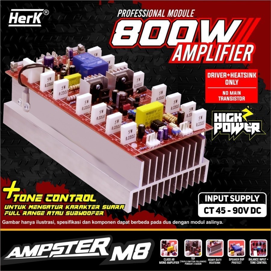 Jual Kit Amplifier Mono Ampster M8 Non Tr 800 Watt Herk Original ...