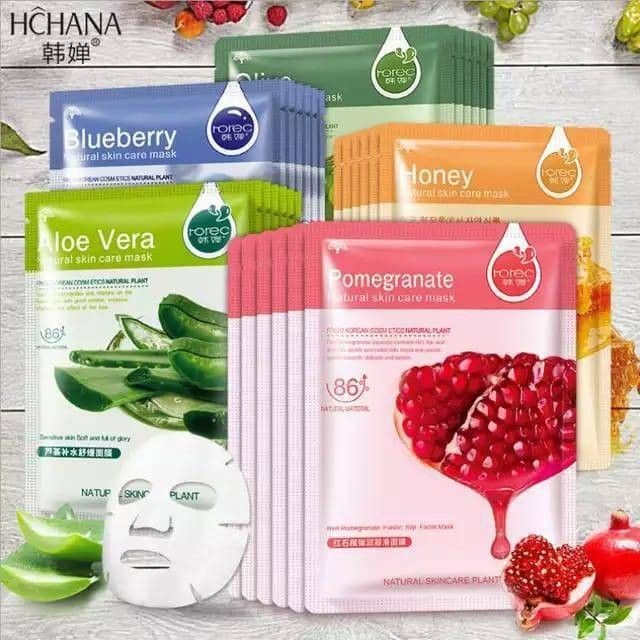 Jual ASS HCHANA NATURAL SKIN MASK / MASKER SHEET MASK / ROREC ORIGINAL ...