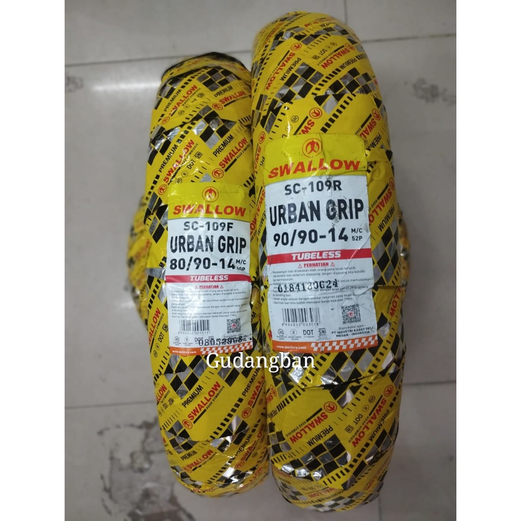 Jual ( PAAKET 2 BAN TUBELSS ) SC109 URBAN GRIP 80 90 14 & 90 90 14 ...