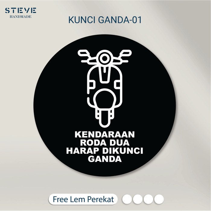 Jual Sign Board Kunci Ganda Motor | Papan Tanda Kunci Ganda Motor Label ...
