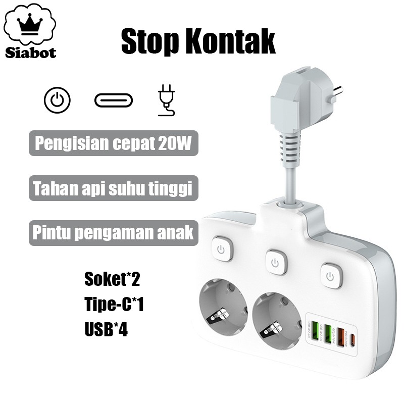 Jual 2500W Stop Kontak Colokan Multiguna Kabel Power Socket Power ...