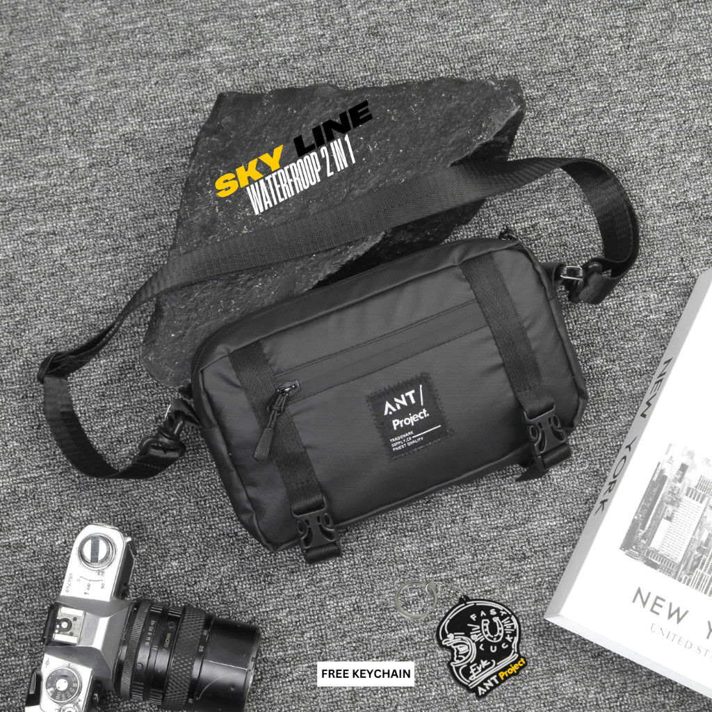 Jual RU77 ANT Project - Tas Sling Bag SKYLINE 2 in 1 Waterproof Free ...
