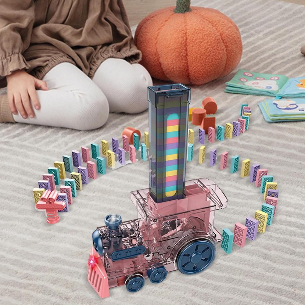 Jual Domino Train Small Automatic Electric Trains Creative Domino ...