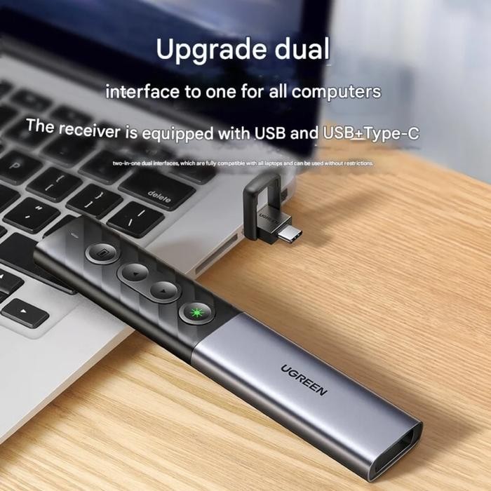 Jual Ugreen Wireless Presenter Dual Connection Rechargable Laser Green ...