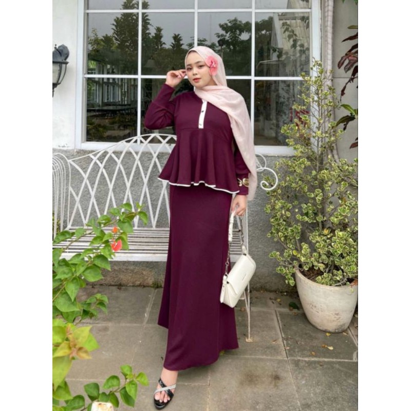 Jual KAYDEN STORE Queensa One Set Knit Premium ll Bahan Melar | Shopee ...