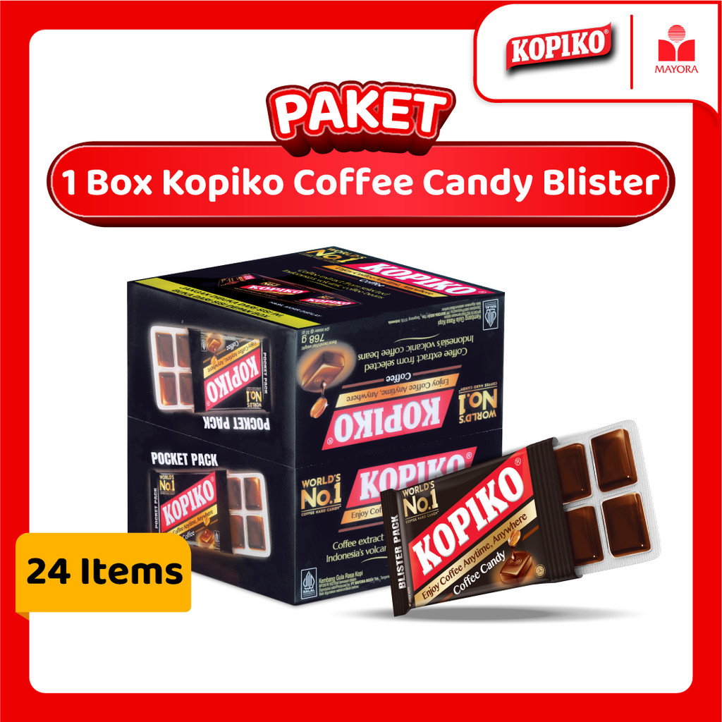 Jual Paket 1 BOX Permen Kopiko Coffee Candy Blister | Shopee Indonesia