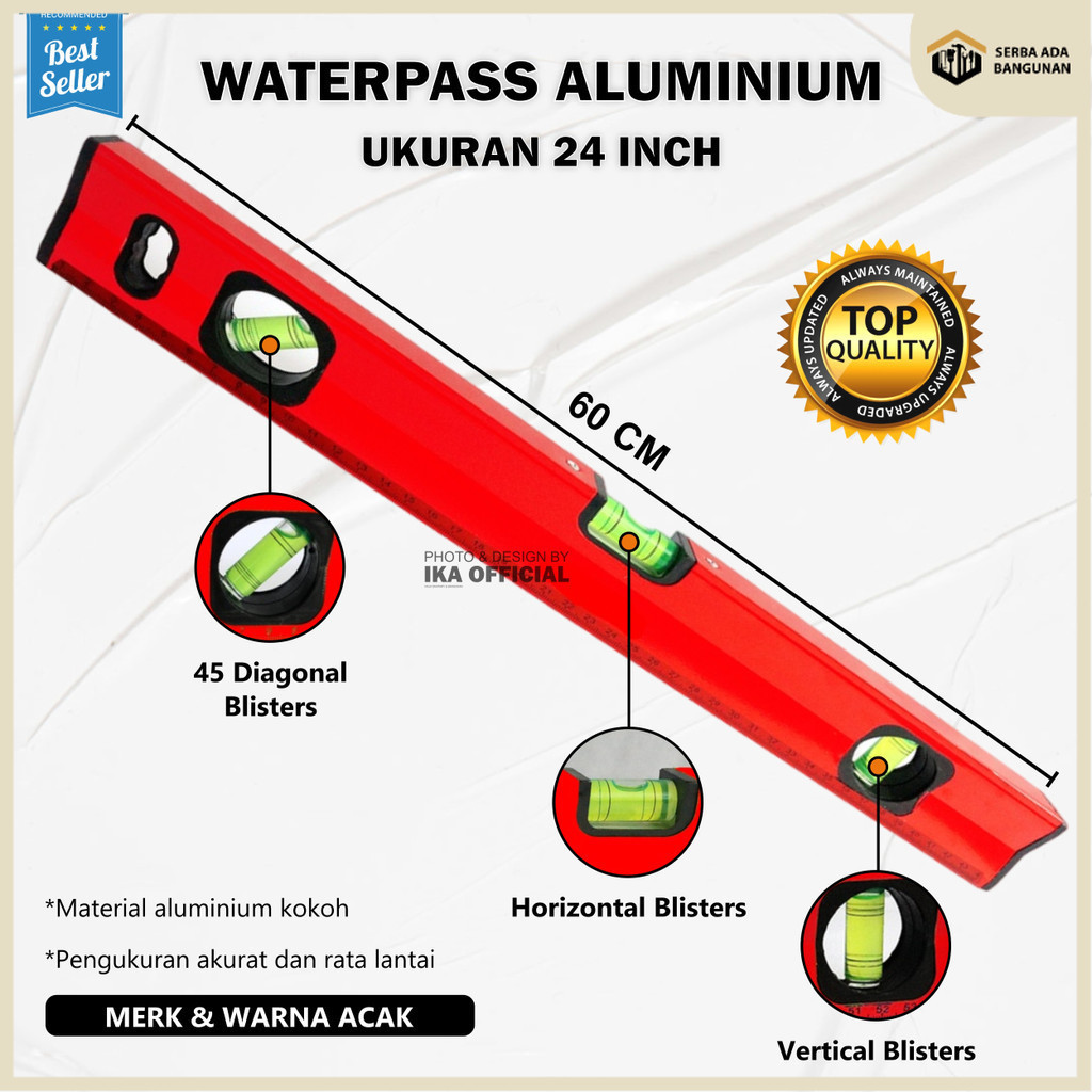 Bosch Professional Waterpas - 60cm - Aluminium - 0.5 mm/m - 3 Libellen