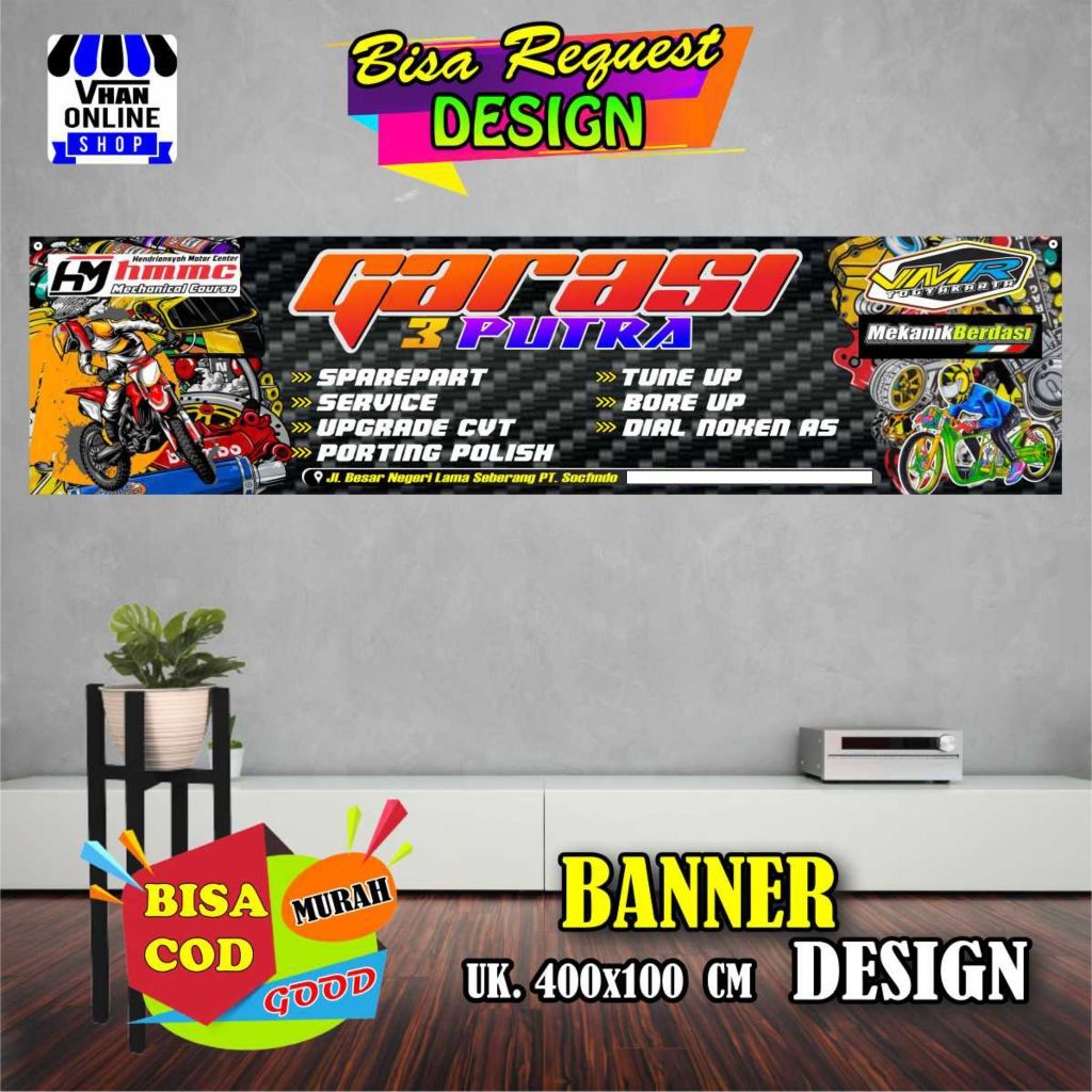 Jual backdrop Spanduk, Banner Bengkel, Sparepart Bengkel, Keren Murah B ...
