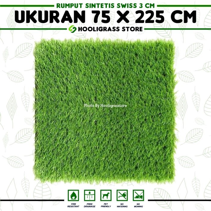 Jual RUMPUT SINTETIS SWISS 3 CM UKURAN 75 X 225 CM | Shopee Indonesia