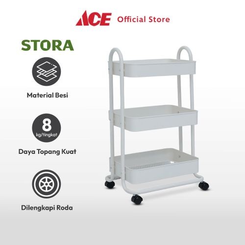 Jual Stora 46X34X76 cm Rak Troli 3 Tingkat - Putih Tempat Penyimpanan ...