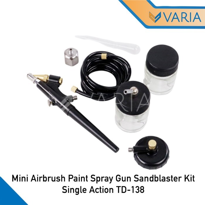 Jual Mini Airbrush Paint Spray Gun Sandblaster Kit Single Action TD-138 ...