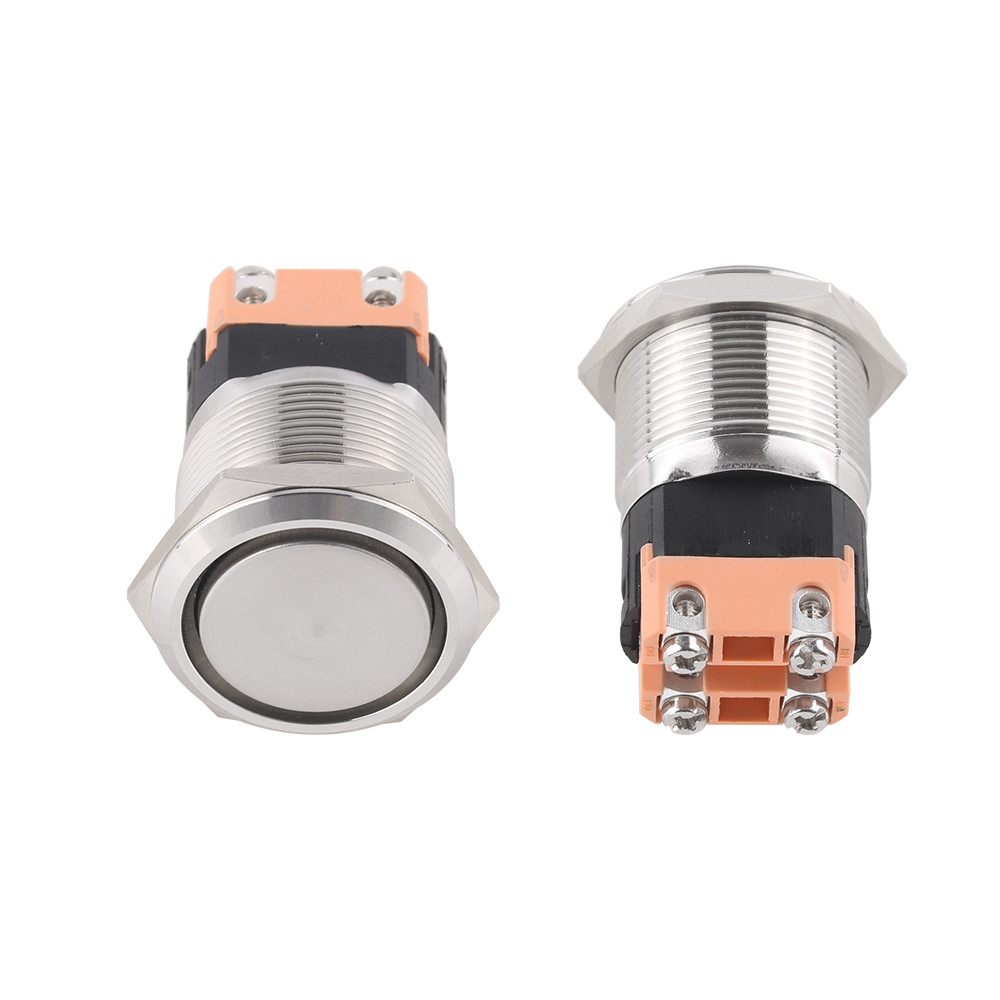 Jual 22mm Waterproof Metal Push Button Switches With LED/NO LED Press ...