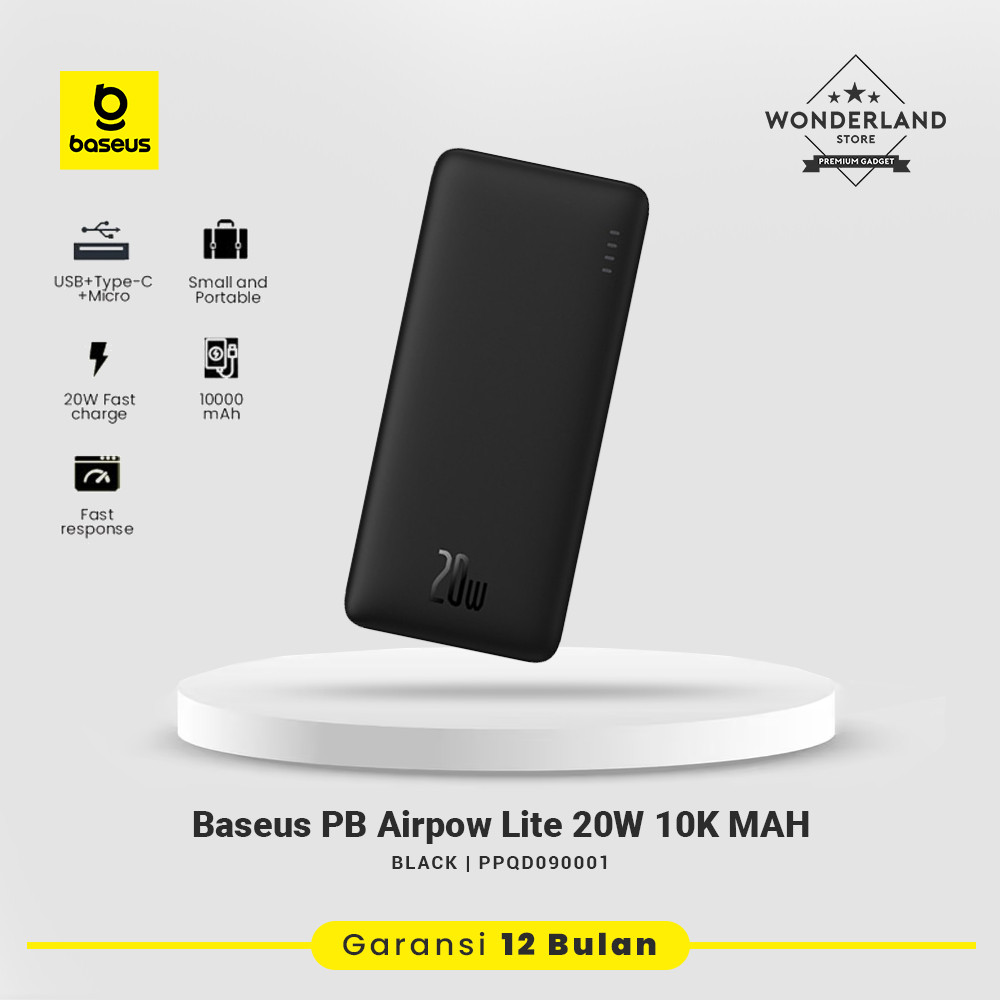 Jual Baseus Airpow Lite Powerbank 20W Fast Charging USB-C USB-A Dual